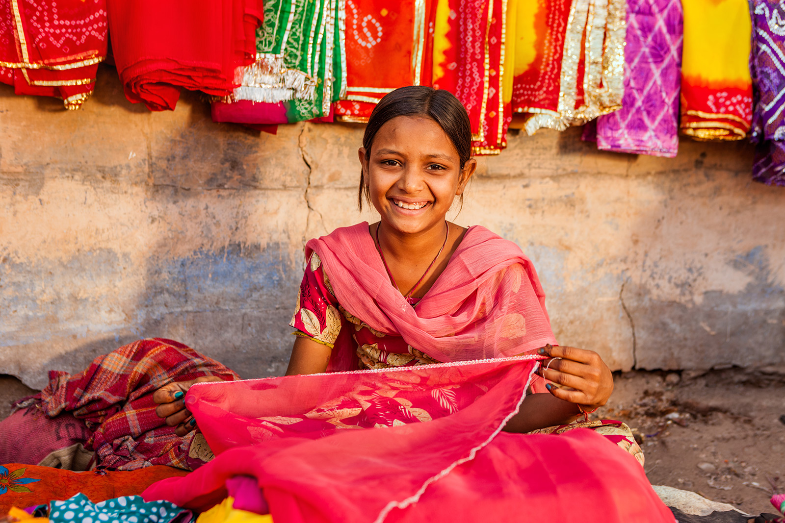 young girl in saree