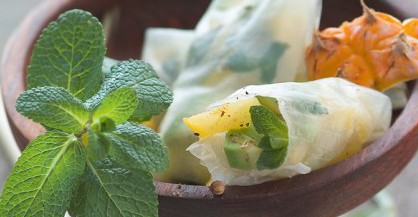 Appetizer: Pineapple Spring Rolls