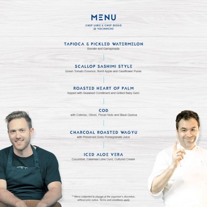 Diego Jacquet X Luke Burgess menu