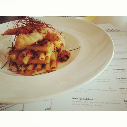 Salted Egg Soft Shell Crab Pasta, Arbite