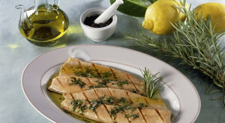 Salmon trout with herbs