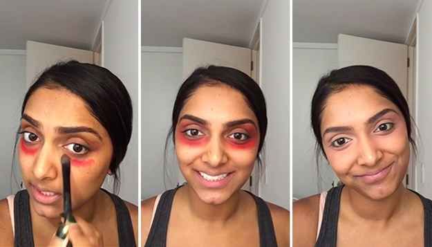 Orange lipstick to get rid of dark eye circle