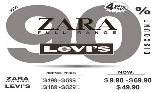 Levi’s & Zara Chinese New Year Sale