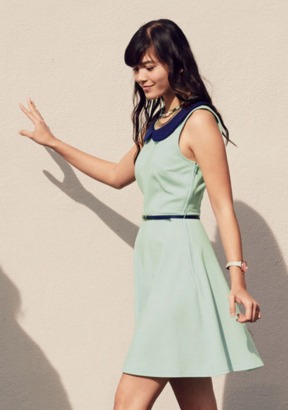 modcloth mint green dress Instant Energy Faux-Wrap Dress in Shell Yeah, Size 4X