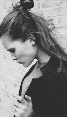 Half-bun hairstyle