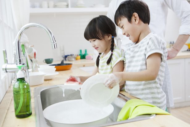 Limit the soap and water while washing dishes